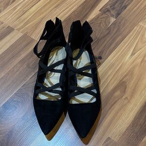 Marc Fisher Black Strappy Flats
